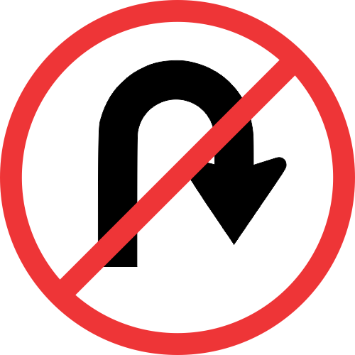 R213 - No U-Turn Road Sign