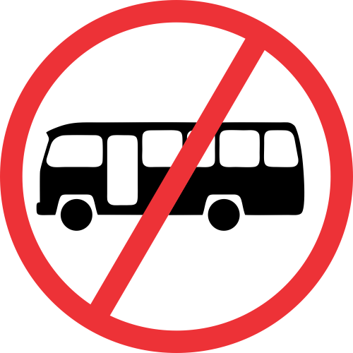 R226 - No midi-Busses Road Sign