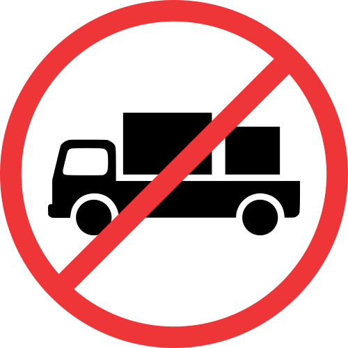 R228 - No Delivery Vehicles Road Sign