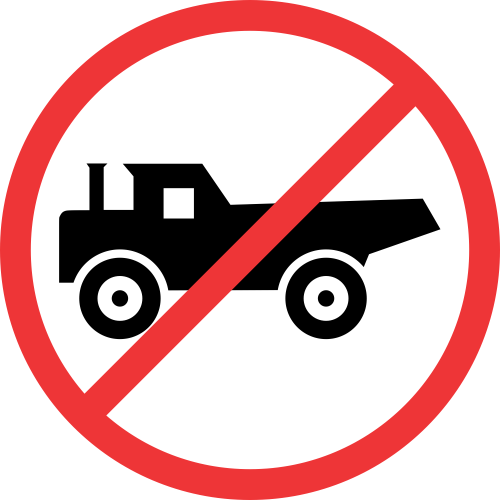 R231 - No Construction Vehicles Road Sign