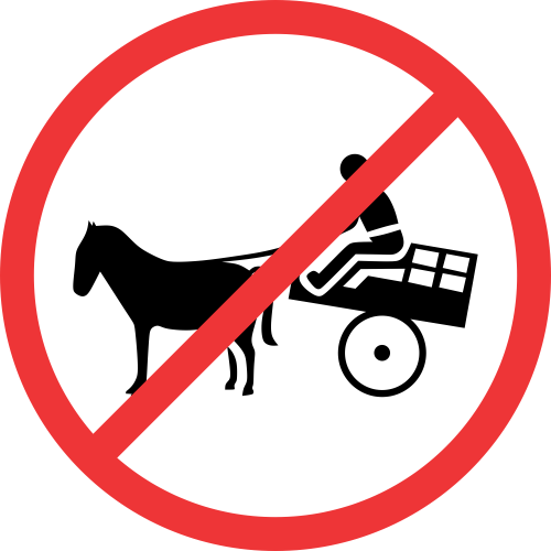 R237 - No Animal Drawn Vehicles Road Sign