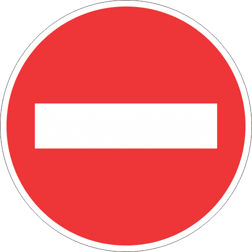 R3 - No Entry Road Sign
