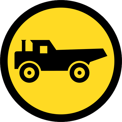 TR125 - Temporary Construction Vehicles Only Road Sign