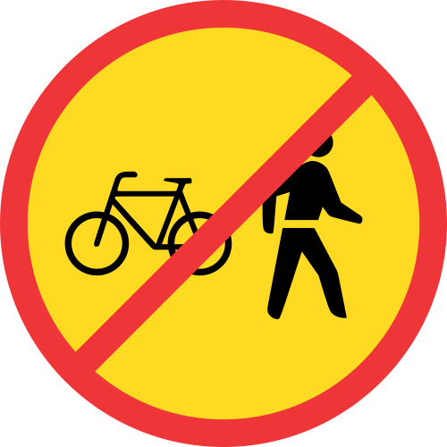 TR220 - Temporary No Cyclists & Pedestrians Road Sign