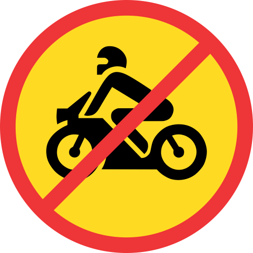 TR222 - Temporary No Motor Cycles Road Sign