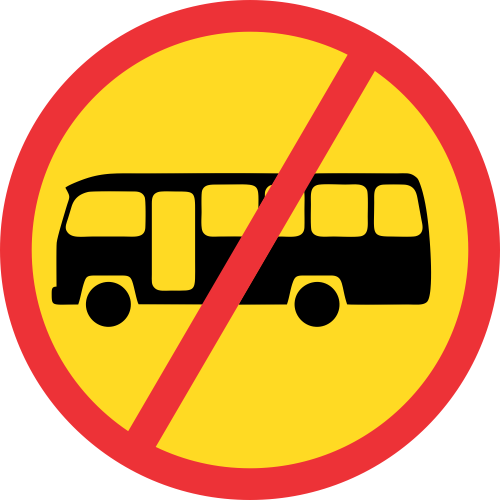 TR226 - Temporary No Midi-Busses Road Sign