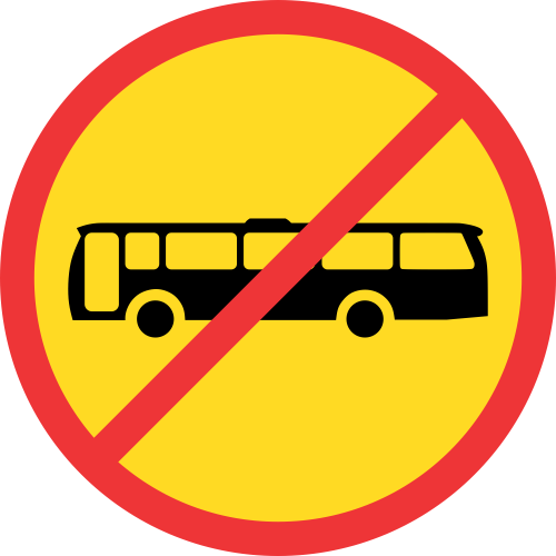 TR227 - Temporary No Busses Road Sign