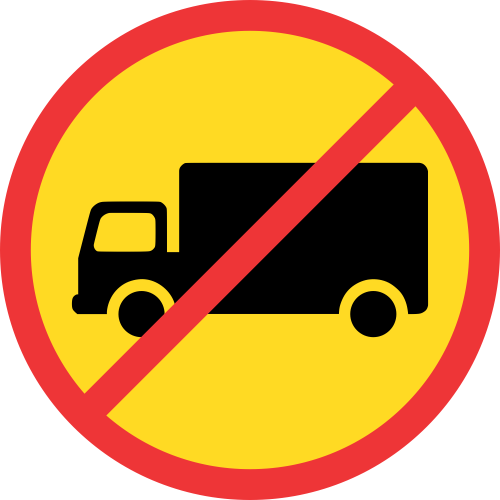 TR229 - Temporary No Goods Vehicles Road Sign