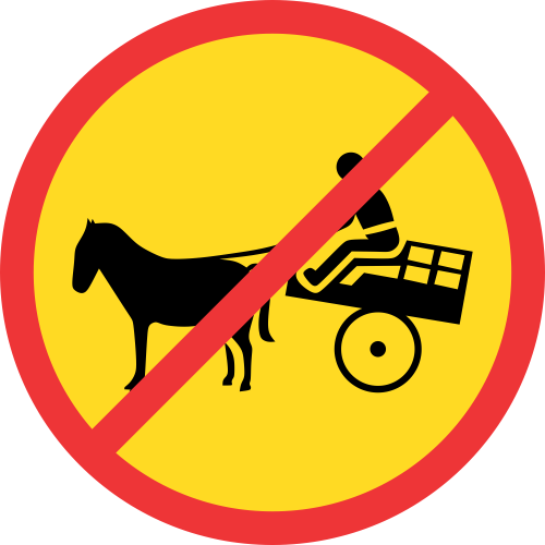 TR237 - Temporary No Animal Drawn Vehicles Road Sign