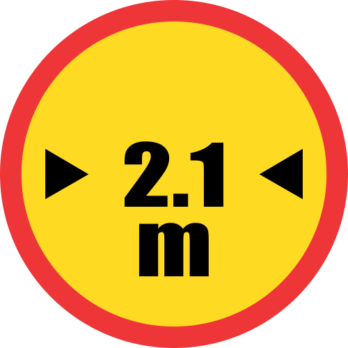 TR239 - Temporary Width Limit Road Sign