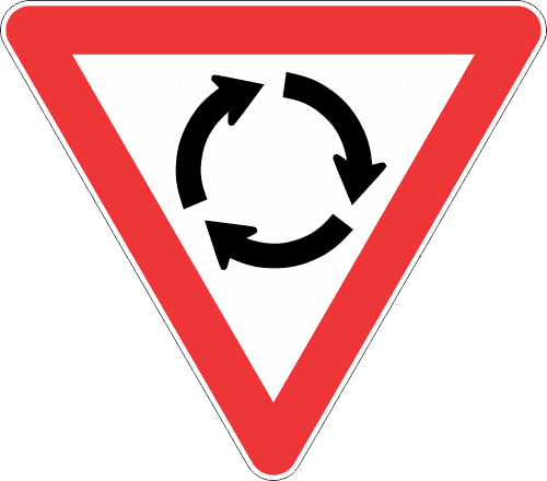 R2.2 - Yield At Mini Circle Road Sign