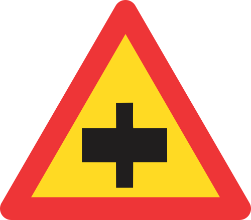 TW103 - Temporary Priority Crossroad On Non-Priority Road Road Sign