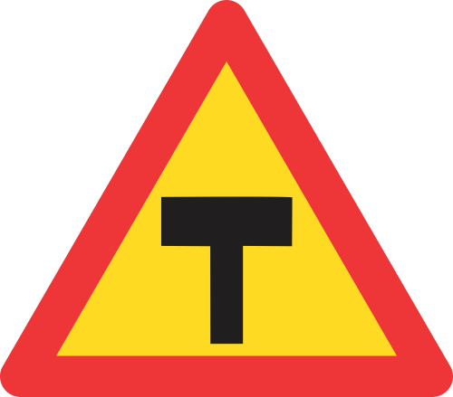 TW104 - Temporary T-Junction Road Sign