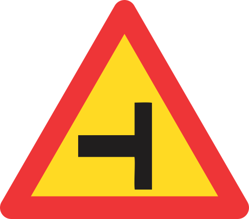 TW107 - Temporary Side-Road Junction (Left) Road Sign