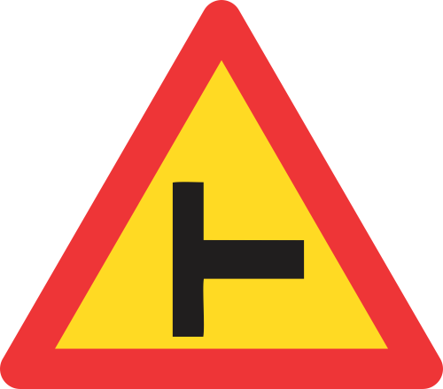 TW108 - Temporary Side-Road Junction (Right) Road Sign