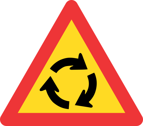 TW201 - Temporary Traffic Circle Road Sign