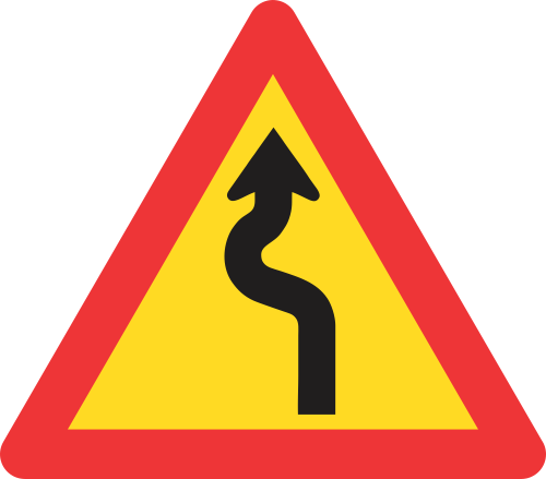 TW209 - Temporary Winding Road (Left-Right) Road Sign