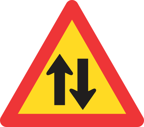 TW212 - Temporary Two-Way Traffic Road Sign