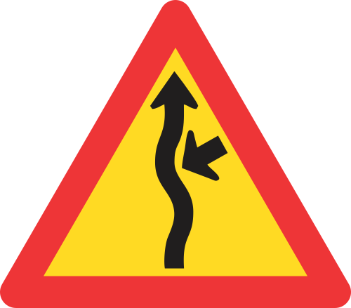 TW216 - Temporary Concealed Driveway (From Right) Road Sign