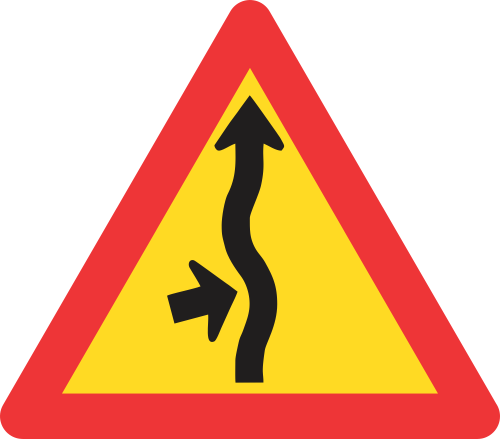 TW217 - Temporary Concealed Driveway (From Left) Road Sign