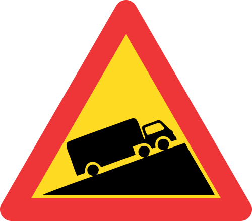 TW323 - Temporary Steep Ascent Road Sign