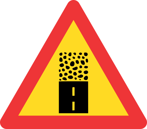 TW325 - Temporary Gravel Road Begins Road Sign