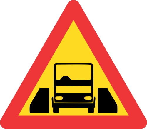 TW327 - Temporary One Vehicle Width Structure Road Sign