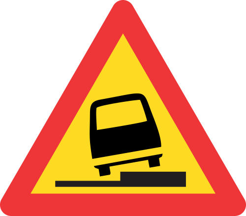 TW340 - Temporary Surface Step Right Road Sign