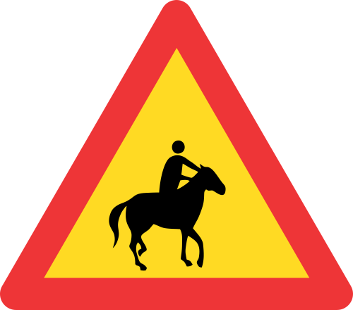 TW356 - Temporary Horse & Rider Road Sign