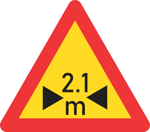 TW360 - Temporary Width Restriction Road Sign