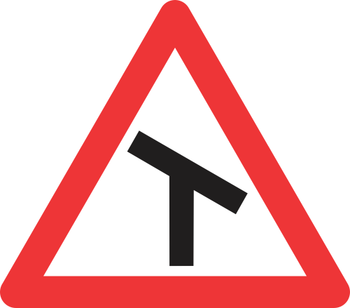 W105 - Skew T-Junction (Right) Road Sign