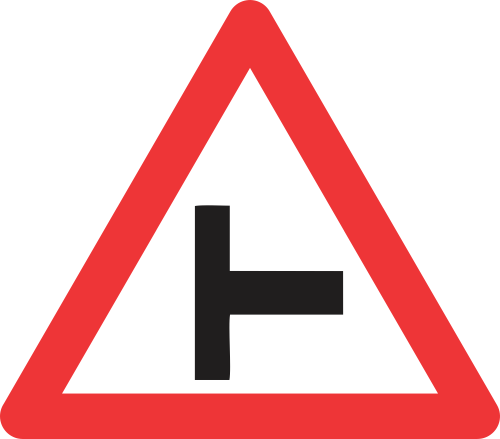 W108 - Side-Road Junction (Right) Road Sign