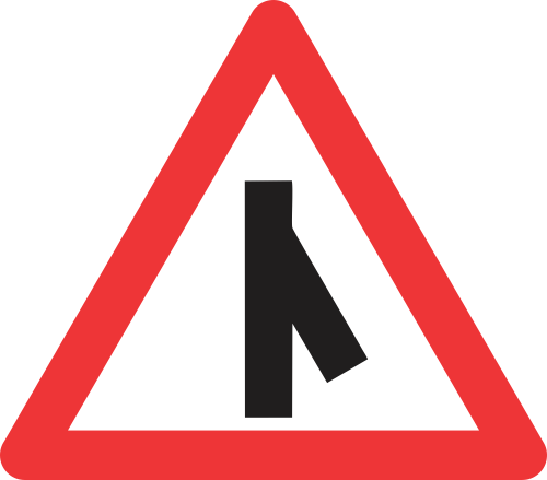 W114 - Sharp Junction (Right) Road Sign