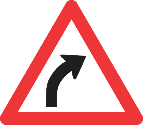 W202 - Gentle Curve (Right) Road Sign