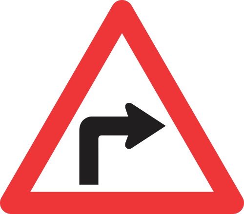 W204 - Sharp Curve (Right) Road Sign