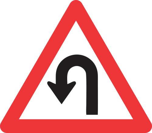 W207 - Hairpin Bend (Left) Road Sign