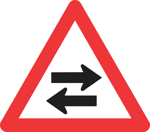 W213 - Two-Way Traffic Cross-Road Road Sign