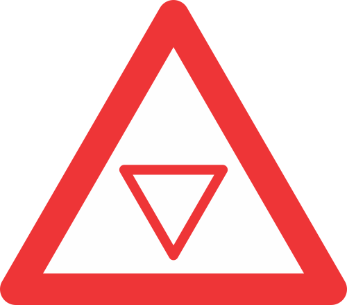 W303 - Traffic Yield Control Ahead Road Sign