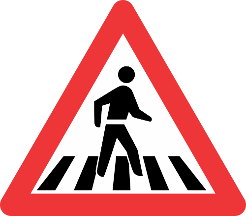 W306 - Pedestrian Crossing Road Sign