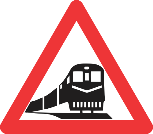 W318 - Railway Crossing Road Sign