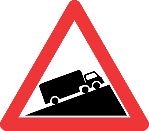 W323 - Steep Ascent Road Sign