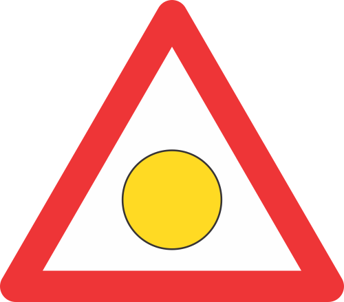 W346 - Emergency Flashing Light Road Sign