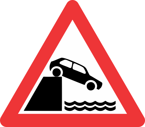 W348 - Jetty Edge or River Bank Road Sign