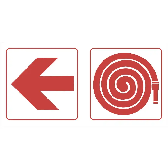 FR65 - Fire Hose Left Safety Sign