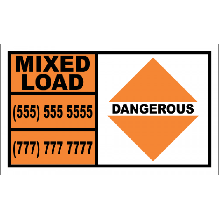 Mixed Load Placard