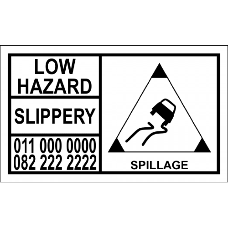 Slippery Hazard Hazchem Placard