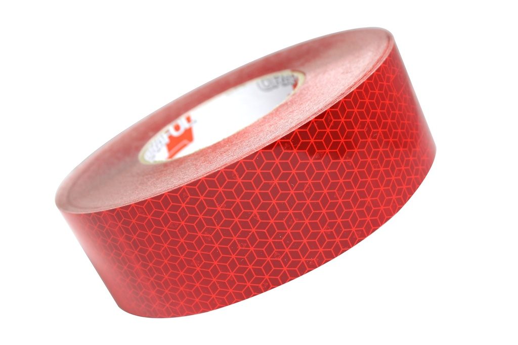 Vehicle Conspicuity Tape (Prismatic) - 50m Roll - Red