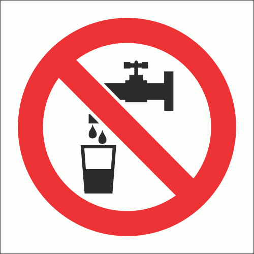 PV5 - No Drinking Water Safety Sign