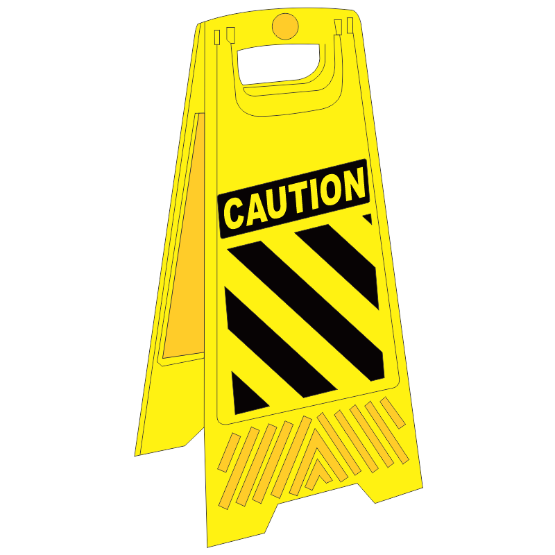 FS5 - Caution Chevron A-Frame Floor Stand