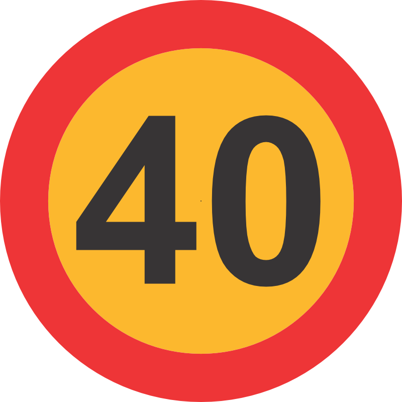 C-HC5 - 40Km Reflective Speed limit Sticker - 190mm